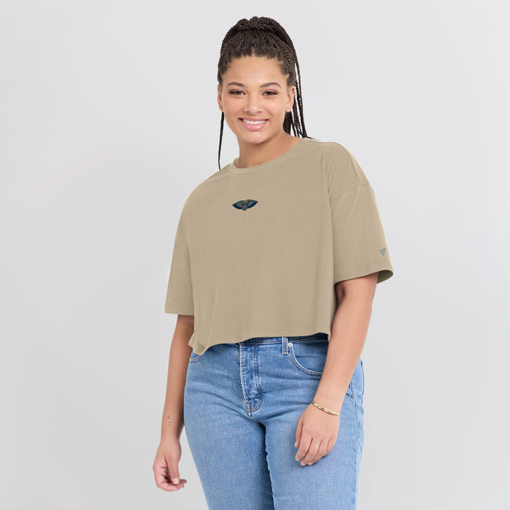 New Orleans Pelicans Women's Elements Super Soft Boxy Cropped T-Shirt On Sale