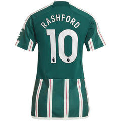 Marcus Rashford Manchester United Women's 2023/24 Away Replica Player Jersey Green - Adidas