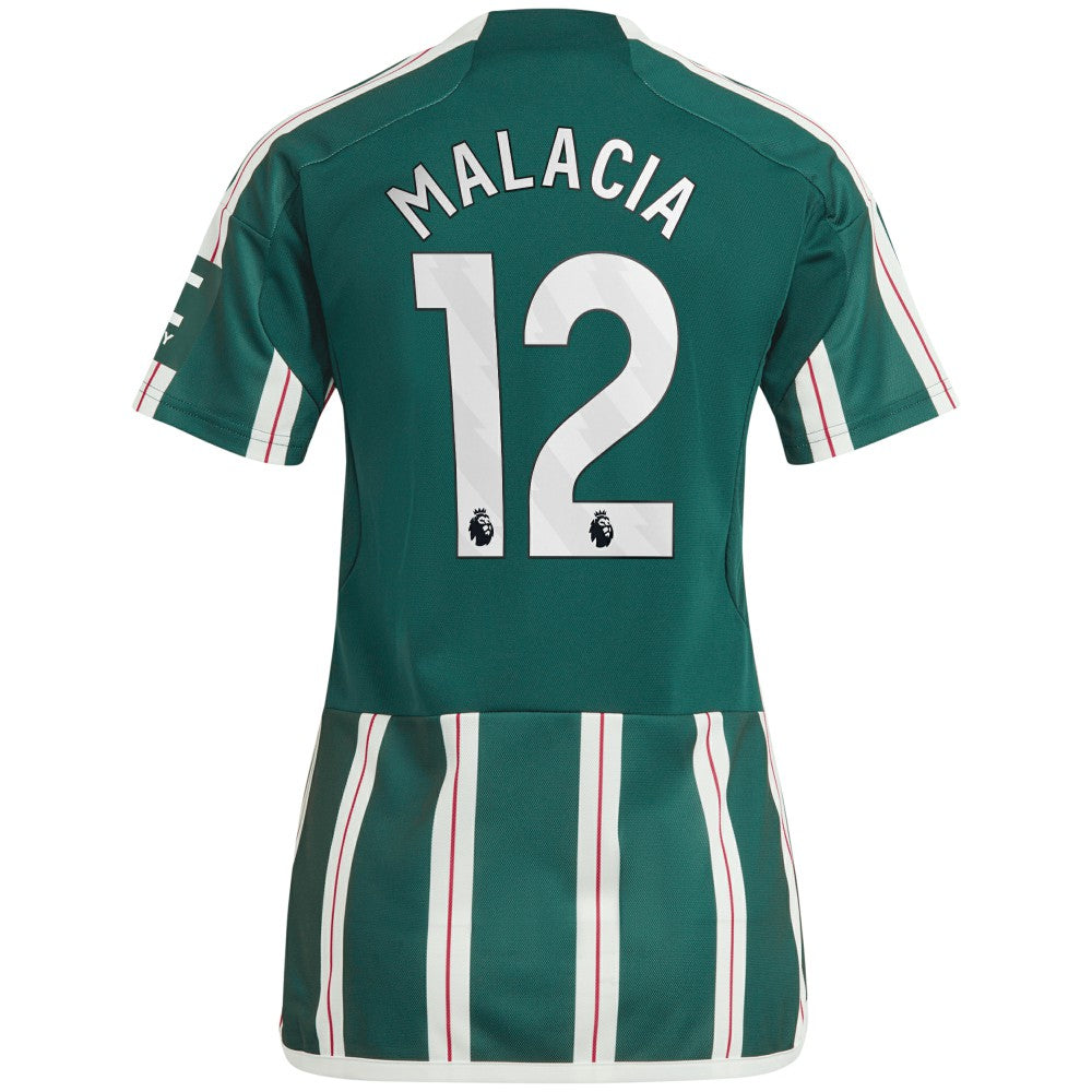 Tyrell Malacia Manchester United Women's 2023/24 Away Replica Player Jersey Green - Adidas