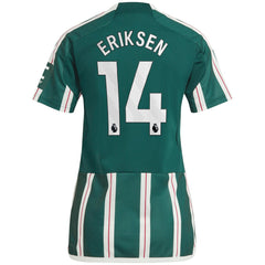 Christian Eriksen Manchester United Women's 2023/24 Away Replica Player Jersey Green - Adidas