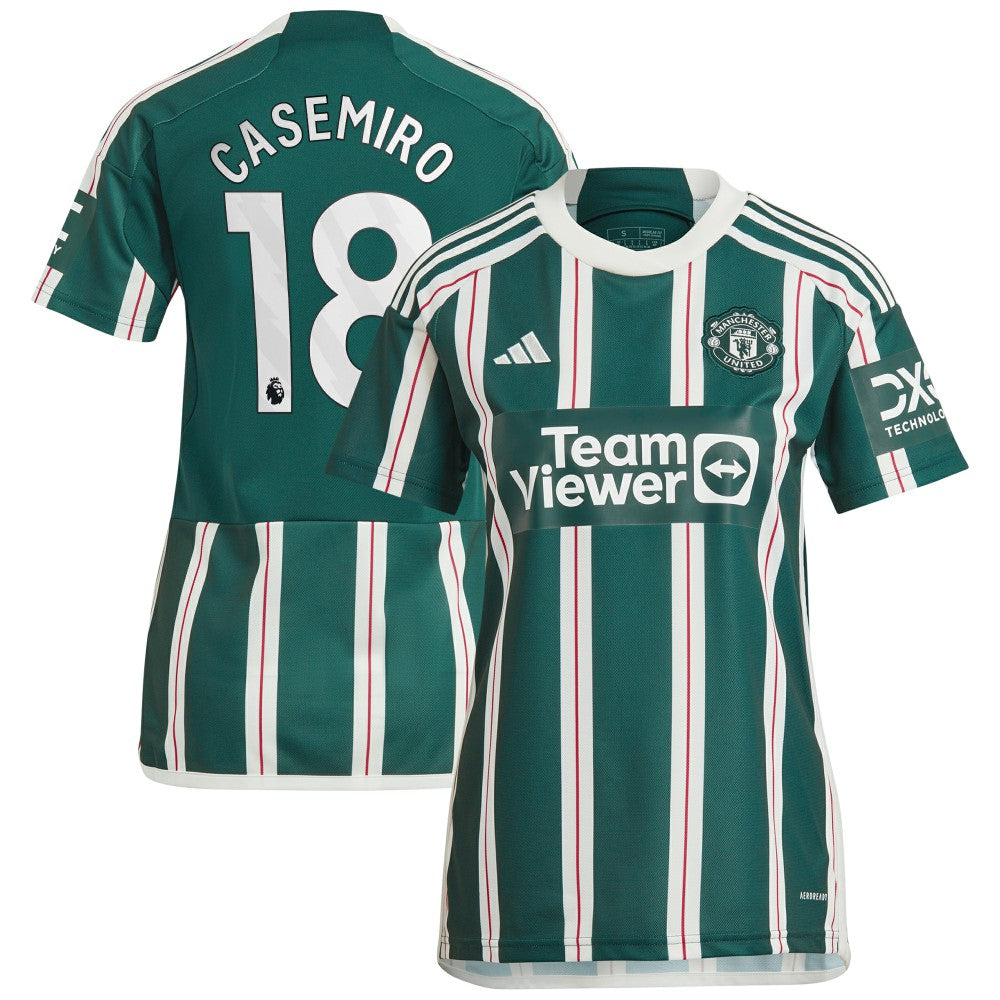 Casemiro Manchester United Women's 2023/24 Away Replica Player Jersey Green - Adidas