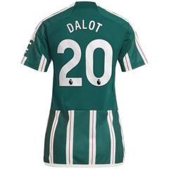 Diogo Dalot Manchester United Women's 2023/24 Away Replica Player Jersey Green - Adidas