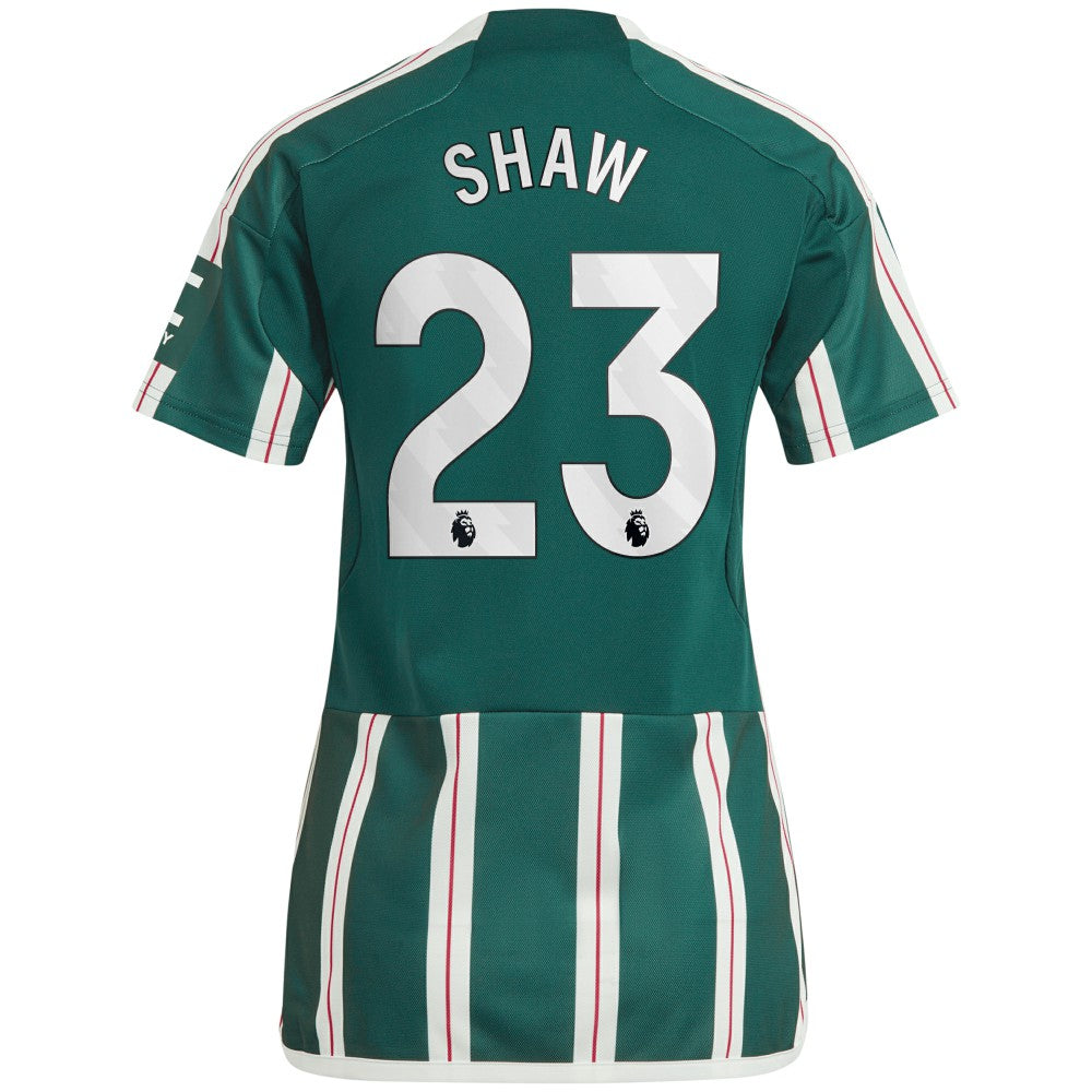 Luke Shaw Manchester United Women's 2023/24 Away Replica Player Jersey Green - Adidas
