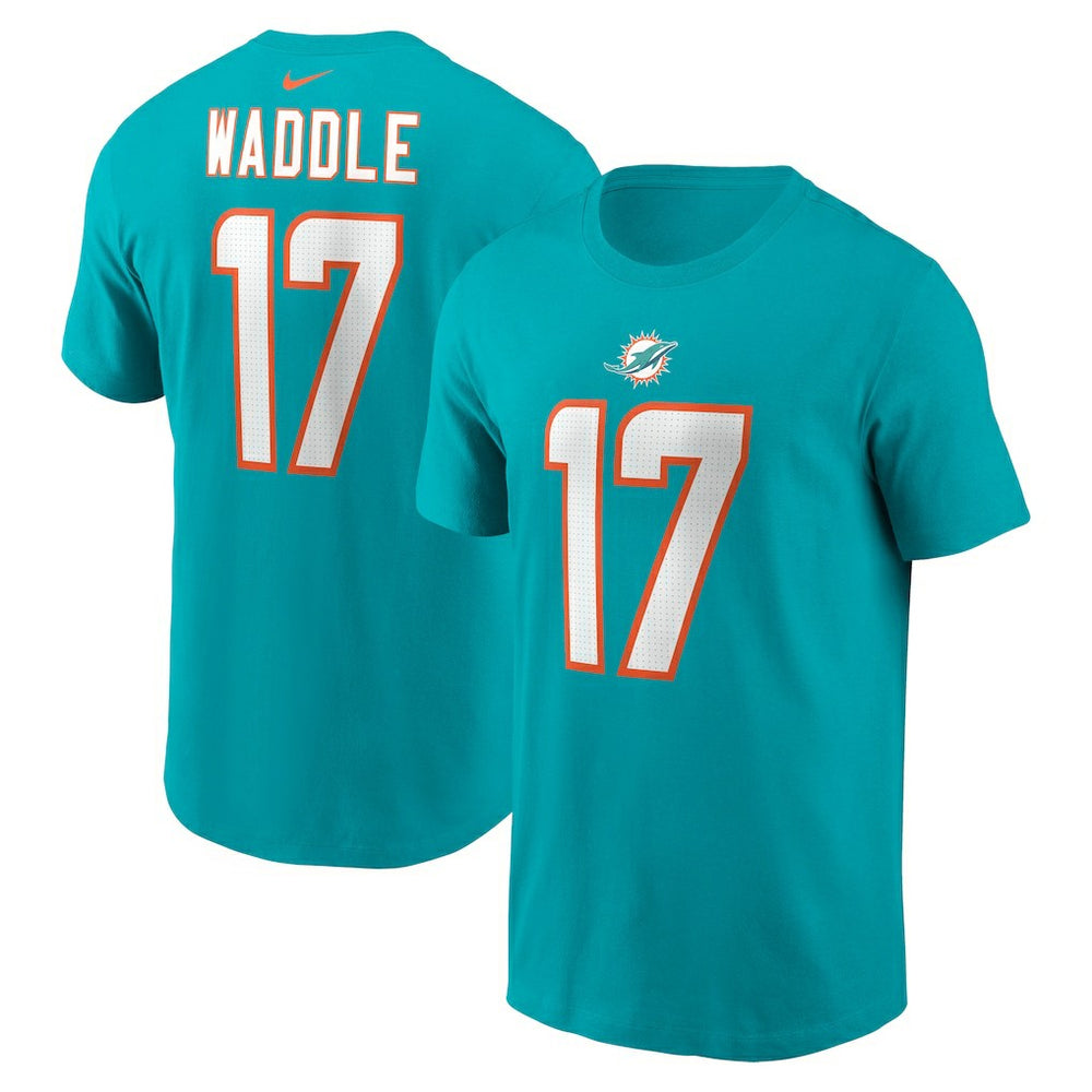 Miami Dolphins Nike Jaylen Waddle  Player Name & Number T-Shirt