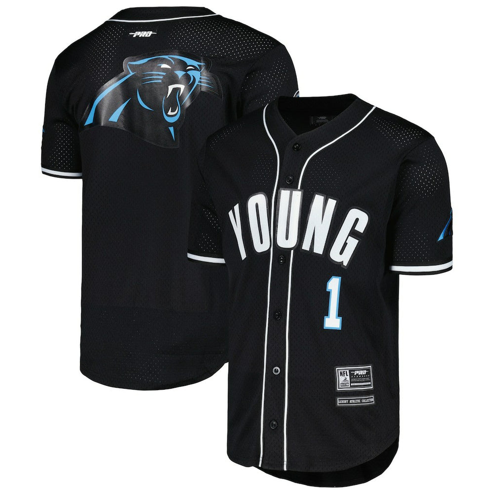Carolina Panthers  Bryce Young  Pro Standard Mesh Baseball Button-Up T-Shirt