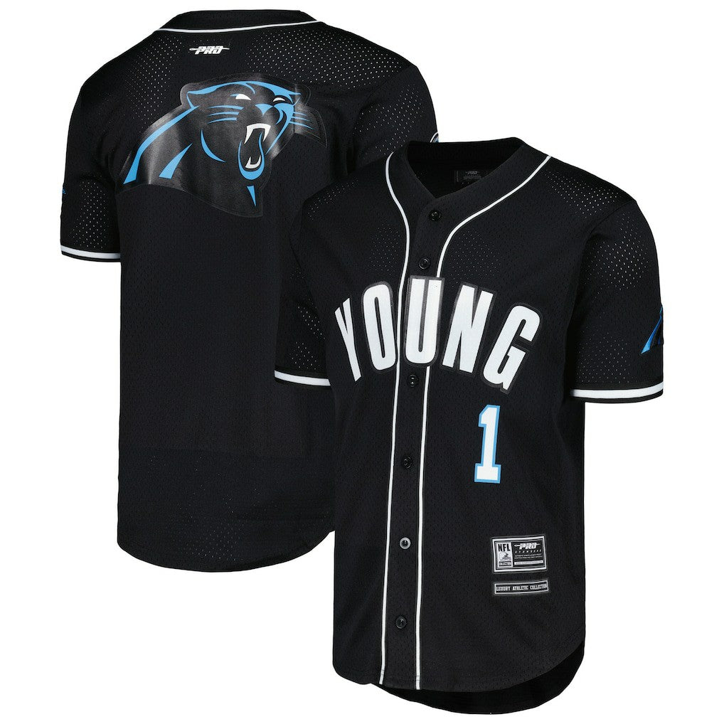 Carolina Panthers  Bryce Young  Pro Standard Mesh Baseball Button-Up T-Shirt