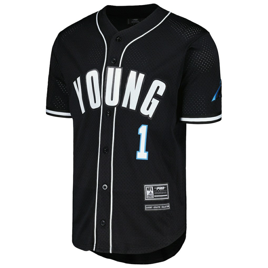 Carolina Panthers  Bryce Young  Pro Standard Mesh Baseball Button-Up T-Shirt