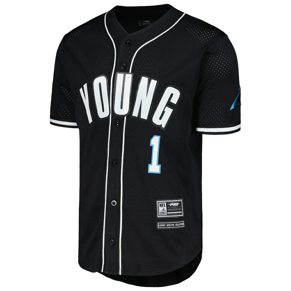 Carolina Panthers  Bryce Young  Pro Standard Mesh Baseball Button-Up T-Shirt