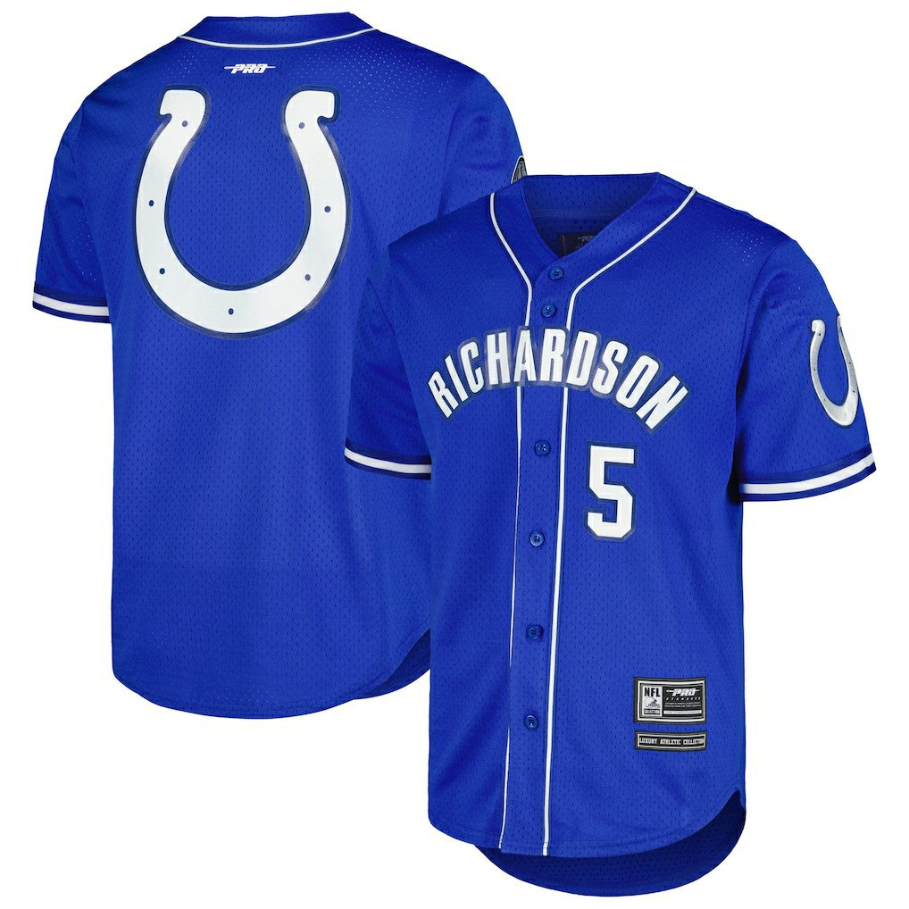 Indianapolis Colts  Anthony Richardson  Pro Standard Mesh Baseball Button-Up T-Shirt