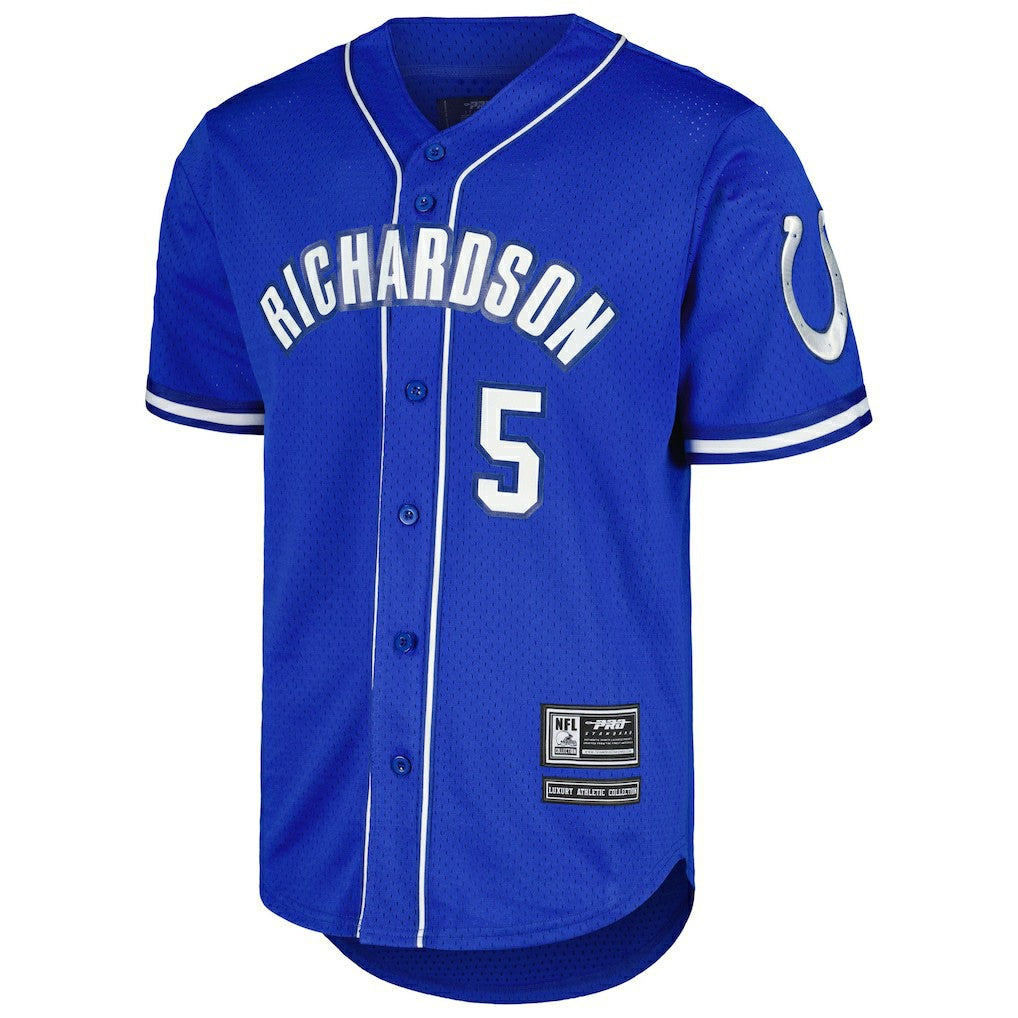 Indianapolis Colts  Anthony Richardson  Pro Standard Mesh Baseball Button-Up T-Shirt
