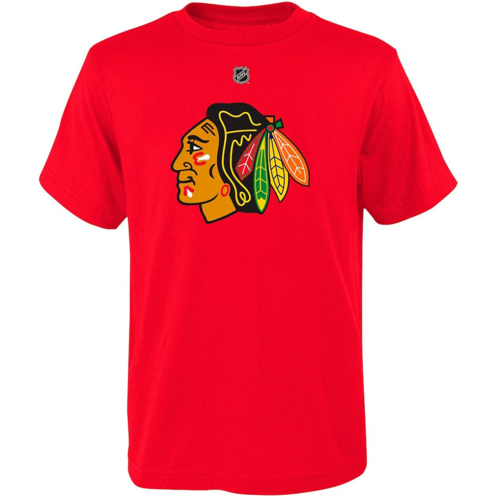 Connor Bedard Chicago Blackhawks Youth Player Name & Number T-Shirt On Sale