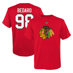 Connor Bedard Chicago Blackhawks Preschool Authentic Stack Name & Number T-Shirt Sale