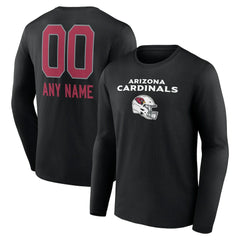 Arizona Cardinals  Personalized Name & Number Team Wordmark Long Sleeve T-Shirt