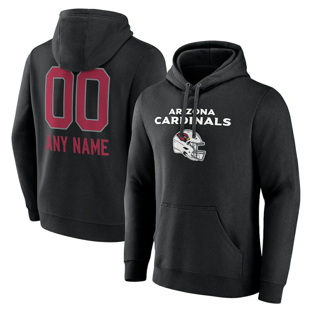 Arizona Cardinals  Personalized Name & Number Team Wordmark Pullover Hoodie
