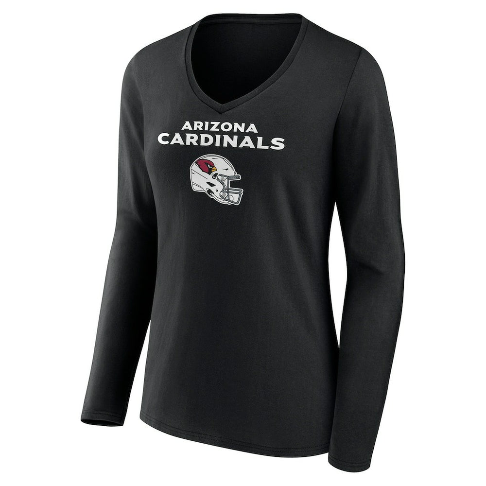 Arizona Cardinals  Women's Personalized Name & Number Team Wordmark Long Sleeve V-Neck T-Shirt