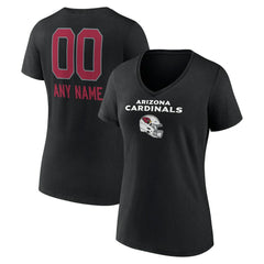 Arizona Cardinals  Women's Personalized Name & Number Team Wordmark V-Neck T-Shirt