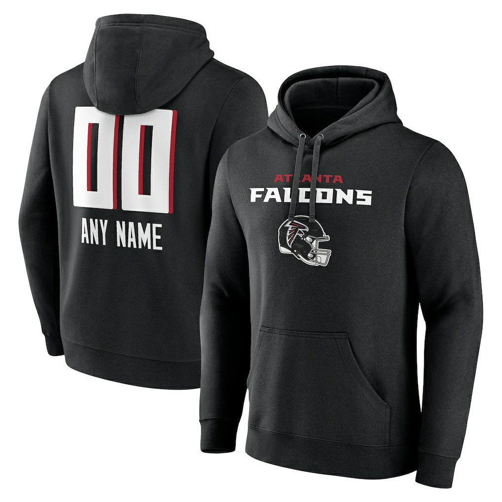 Atlanta Falcons  Personalized Name & Number Team Wordmark Pullover Hoodie