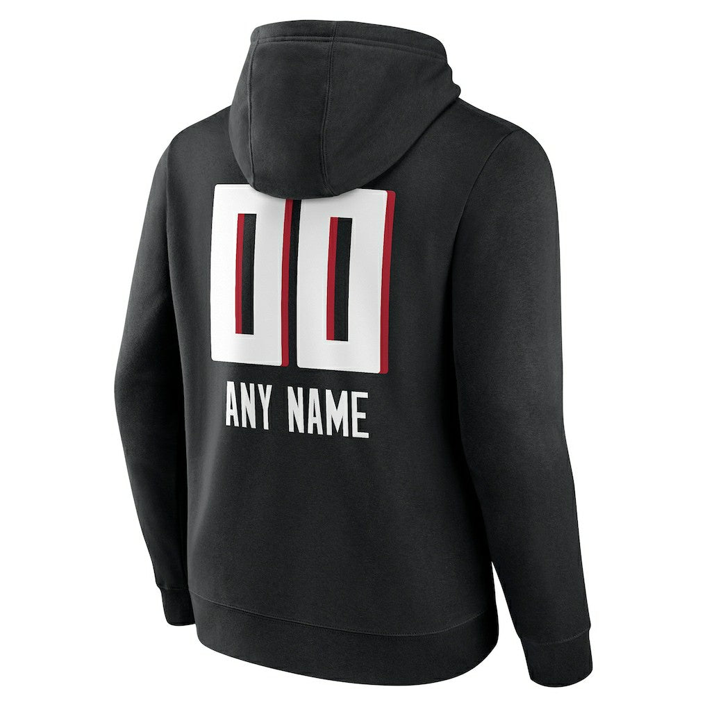 Atlanta Falcons  Personalized Name & Number Team Wordmark Pullover Hoodie
