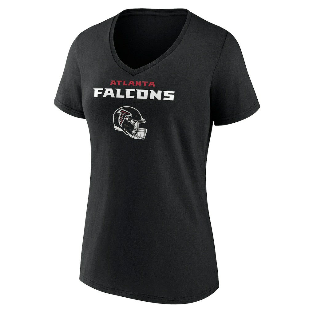 Atlanta Falcons  Women's Personalized Name & Number Team Wordmark V-Neck T-Shirt