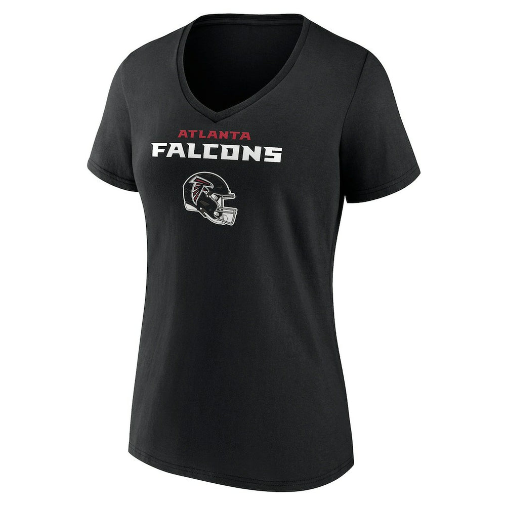 Atlanta Falcons  Women's Personalized Name & Number Team Wordmark V-Neck T-Shirt