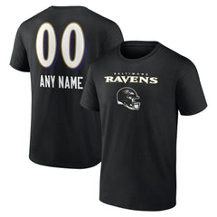Baltimore Ravens  Personalized Name & Number Team Wordmark T-Shirt