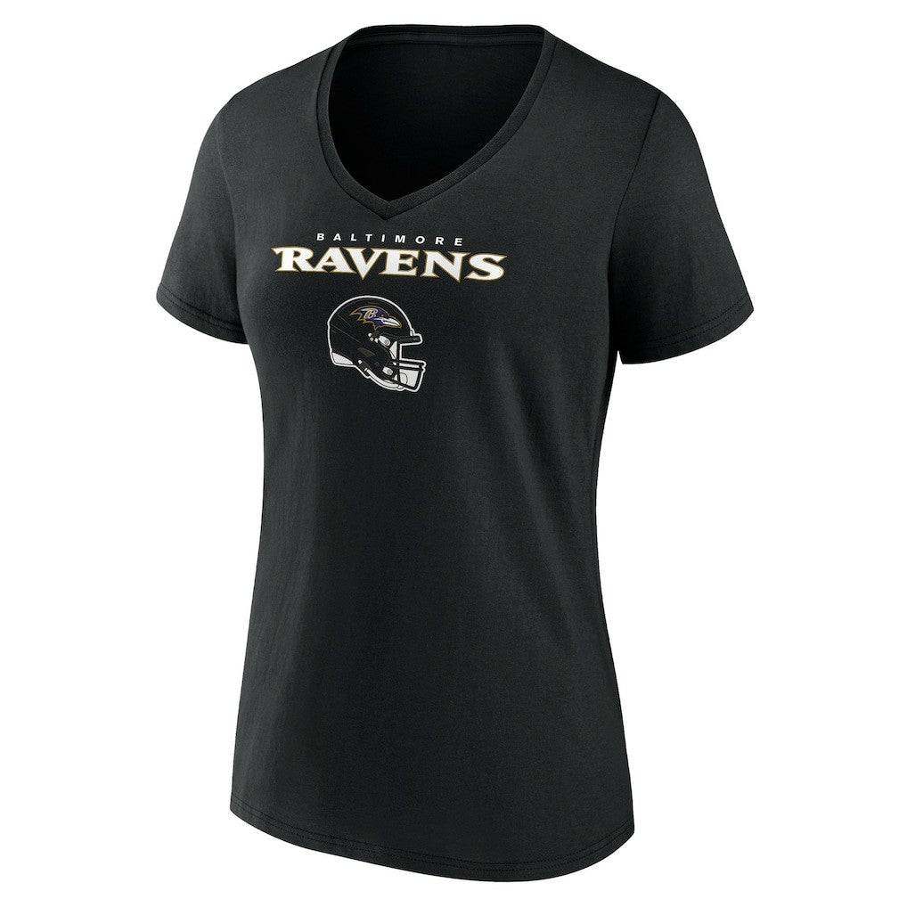 Baltimore Ravens  Women's Personalized Name & Number Team Wordmark V-Neck T-Shirt