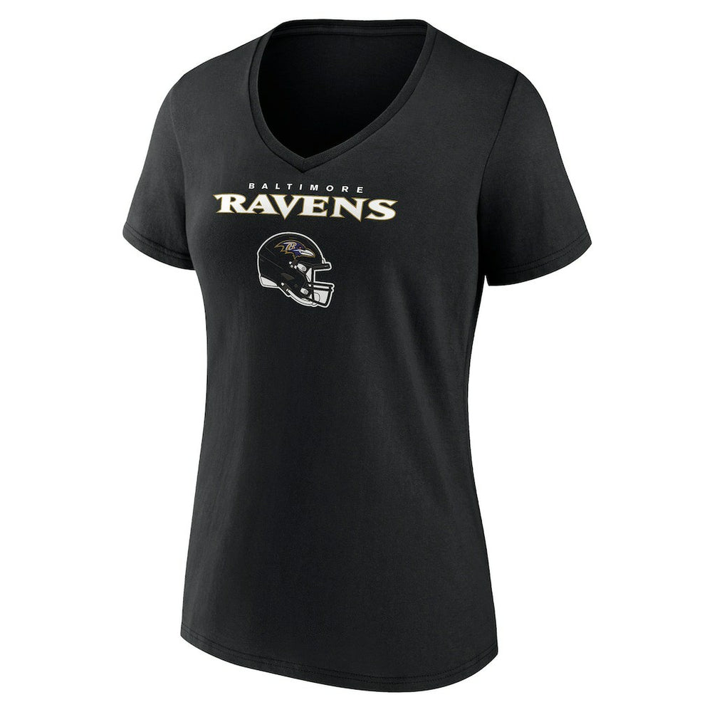 Baltimore Ravens  Women's Personalized Name & Number Team Wordmark V-Neck T-Shirt