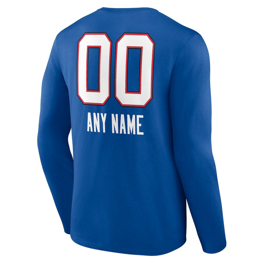 Buffalo Bills  Personalized Name & Number Team Wordmark Long Sleeve T-Shirt