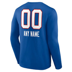 Buffalo Bills  Personalized Name & Number Team Wordmark Long Sleeve T-Shirt