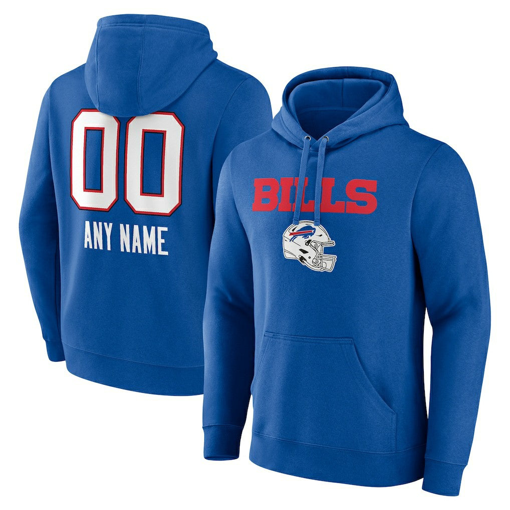 Buffalo Bills  Personalized Name & Number Team Wordmark Pullover Hoodie
