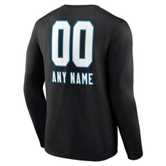 Carolina Panthers  Personalized Name & Number Team Wordmark Long Sleeve T-Shirt