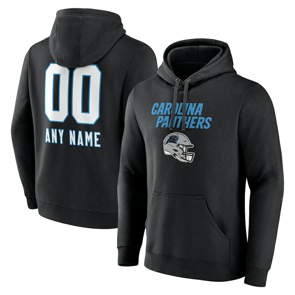 Carolina Panthers  Personalized Name & Number Team Wordmark Pullover Hoodie