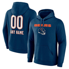 Chicago Bears  Personalized Name & Number Team Wordmark Pullover Hoodie