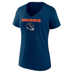 Chicago Bears  Women's Personalized Name & Number Team Wordmark V-Neck T-Shirt
