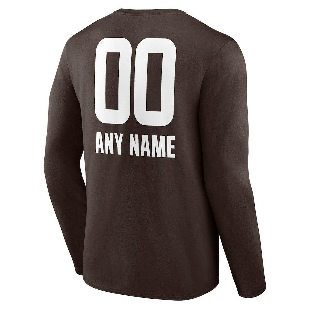 Cleveland Browns  Personalized Name & Number Team Wordmark Long Sleeve T-Shirt