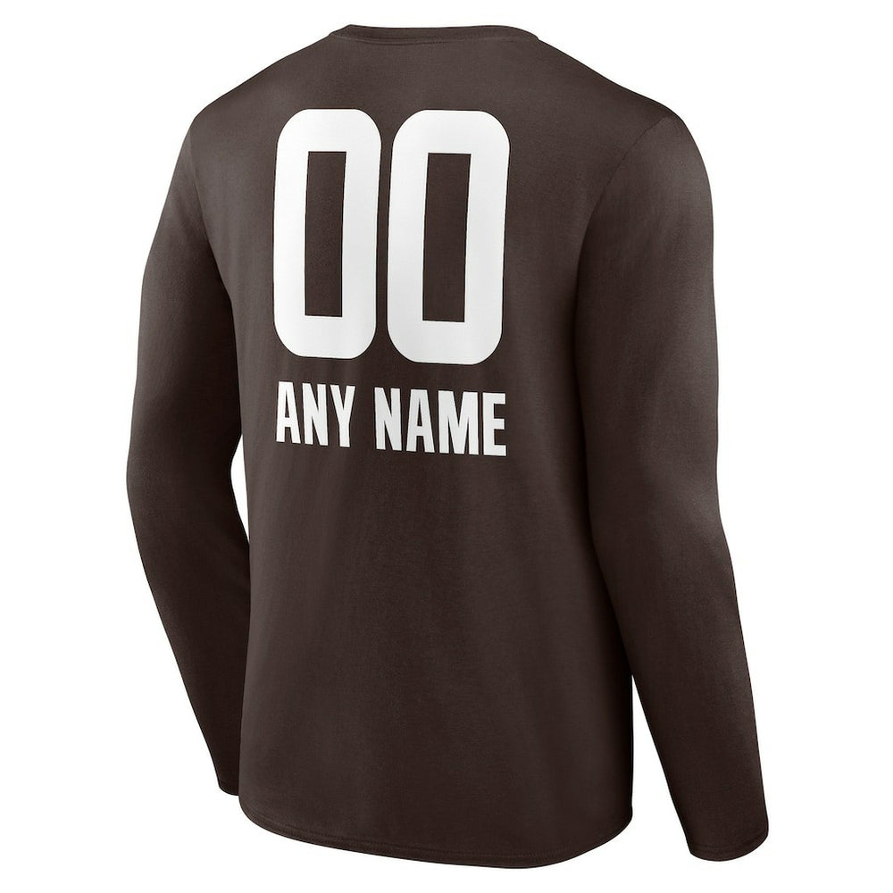 Cleveland Browns  Personalized Name & Number Team Wordmark Long Sleeve T-Shirt