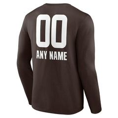 Cleveland Browns  Personalized Name & Number Team Wordmark Long Sleeve T-Shirt