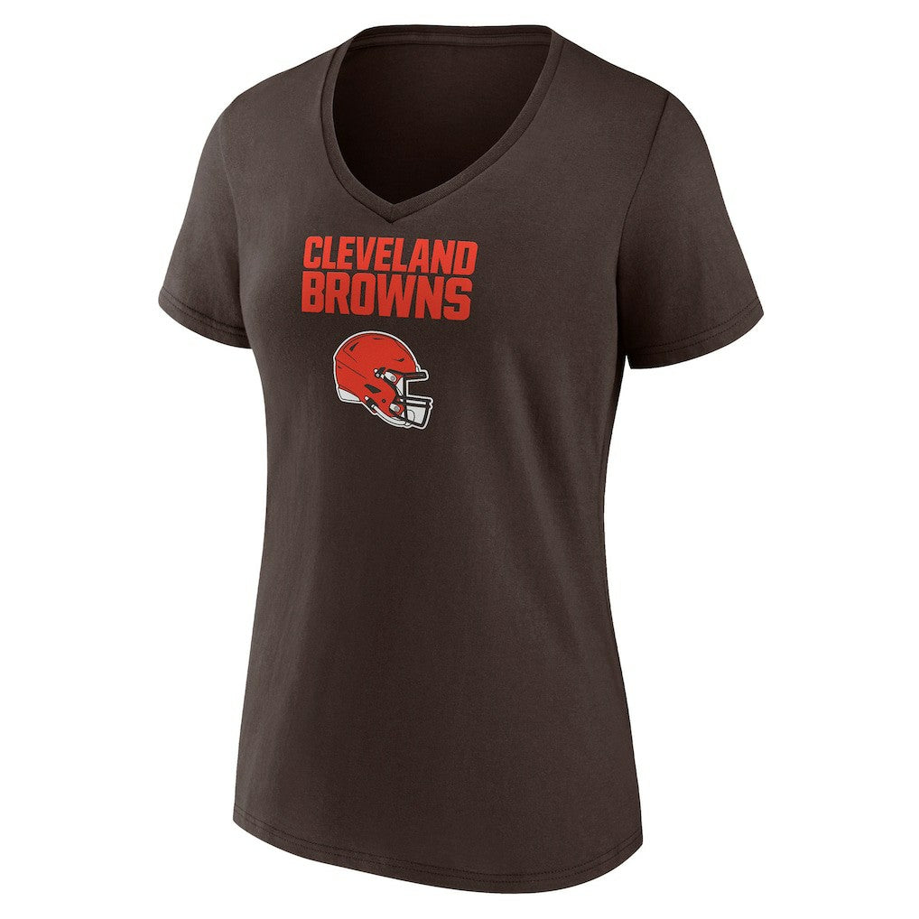 Cleveland Browns  Women's Personalized Name & Number Team Wordmark V-Neck T-Shirt