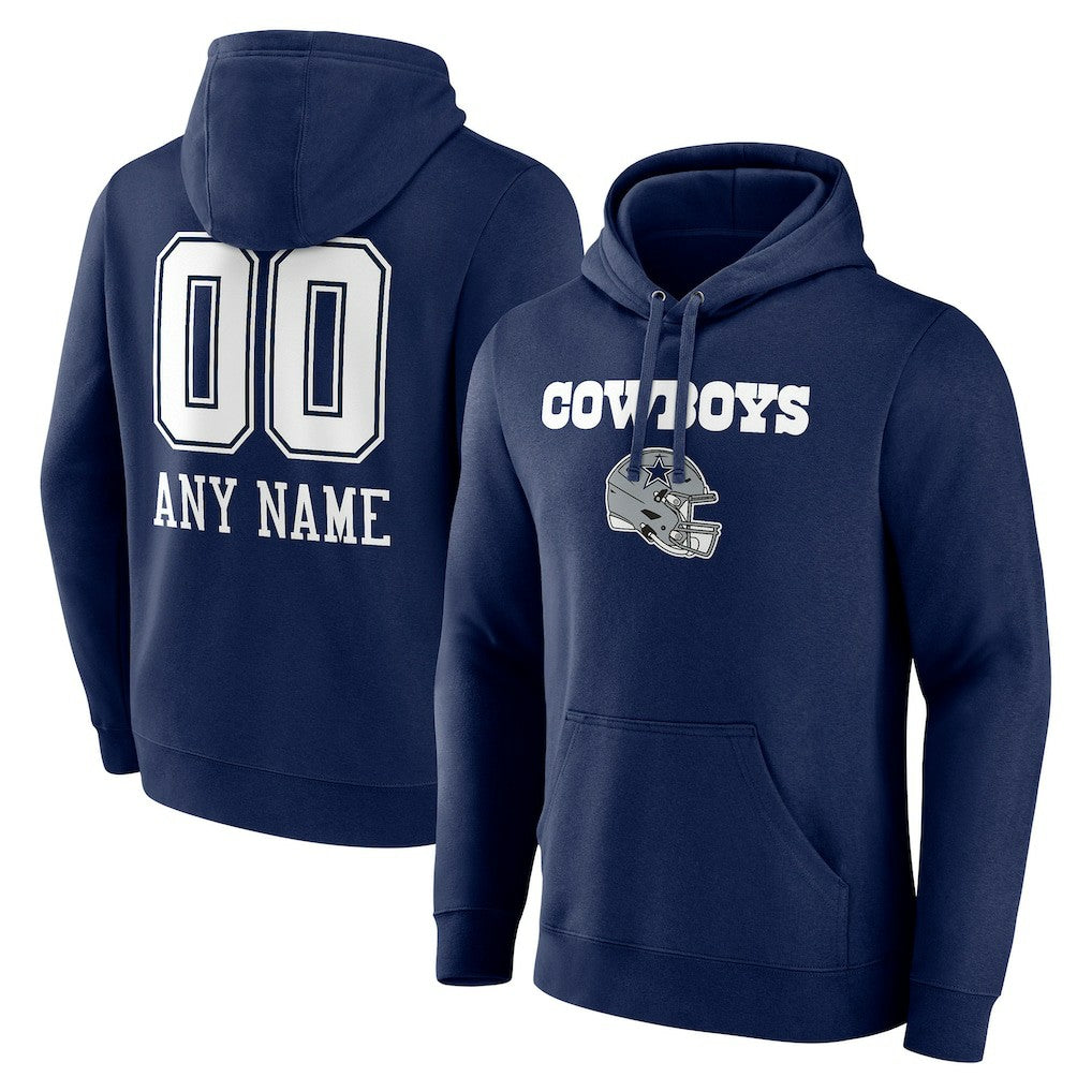 Dallas Cowboys  Personalized Name & Number Team Wordmark Pullover Hoodie