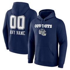 Dallas Cowboys  Personalized Name & Number Team Wordmark Pullover Hoodie