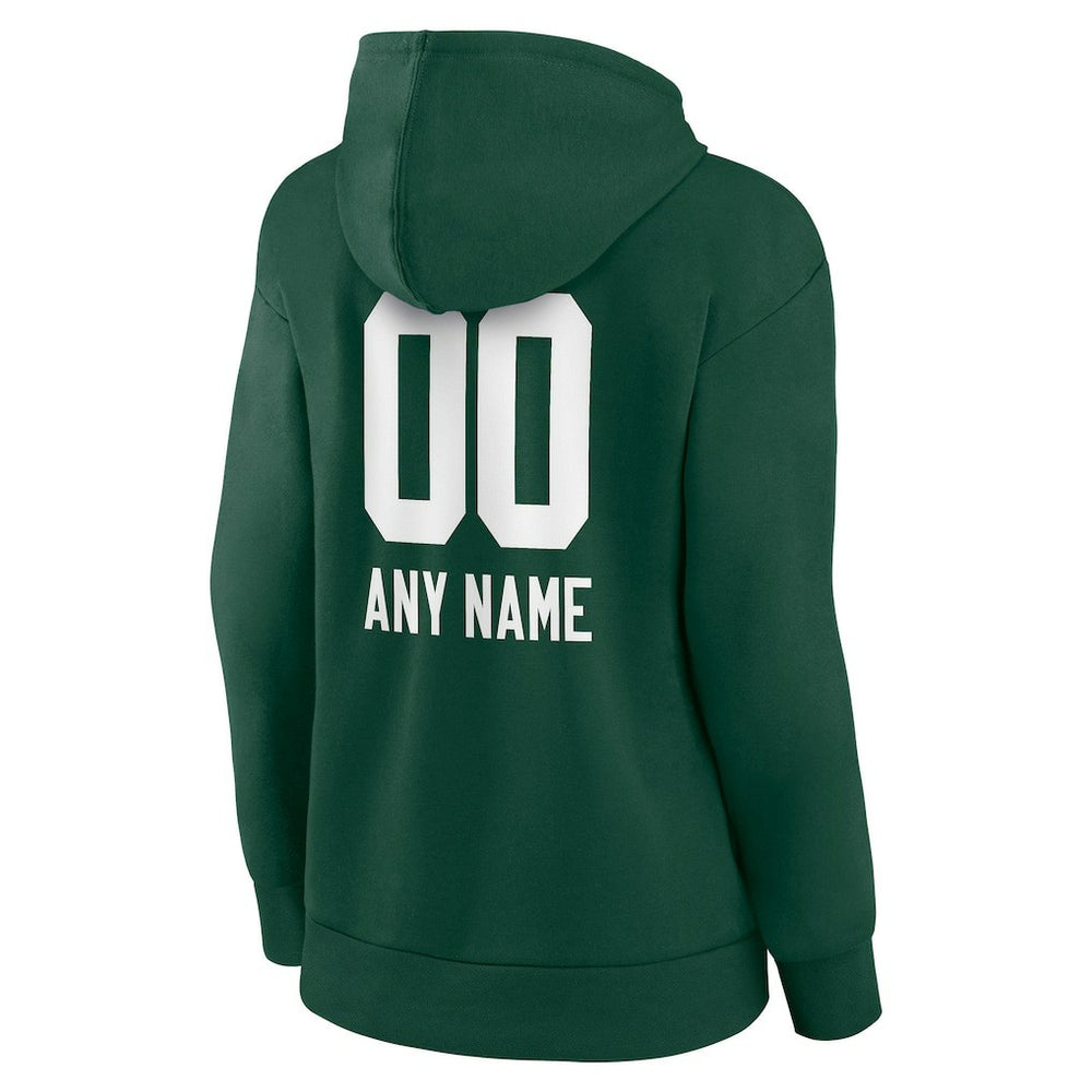 Green Bay Packers  Women's Personalized Name & Number Team Wordmark Pullover Hoodie