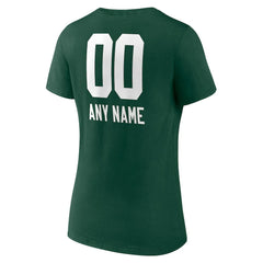 Green Bay Packers  Women's Personalized Name & Number Team Wordmark V-Neck T-Shirt