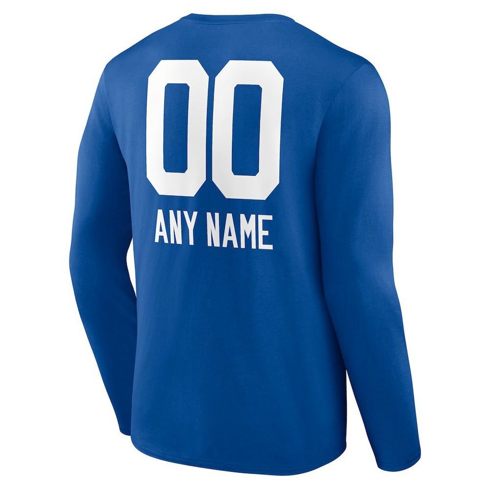 Indianapolis Colts  Personalized Name & Number Team Wordmark Long Sleeve T-Shirt
