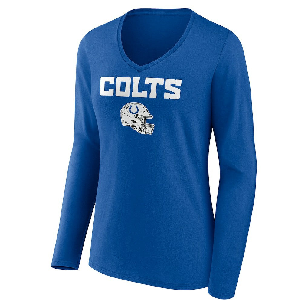 Indianapolis Colts  Women's Personalized Name & Number Team Wordmark Long Sleeve V-Neck T-Shirt