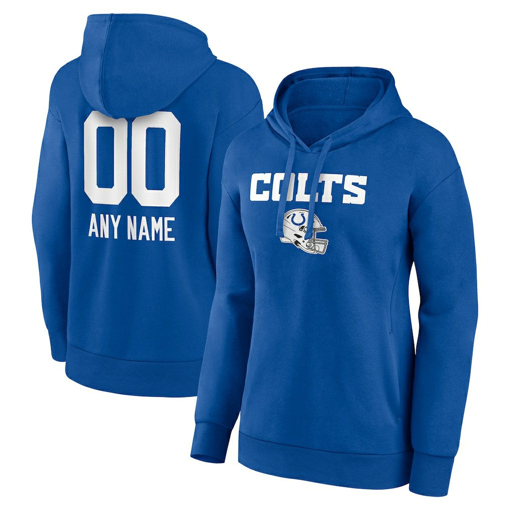 Indianapolis Colts  Women's Personalized Name & Number Team Wordmark Pullover Hoodie