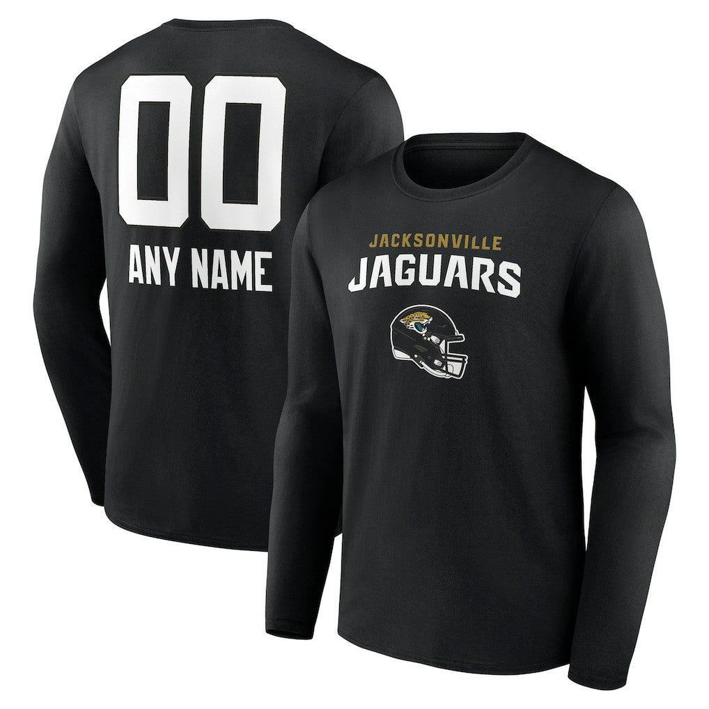 Jacksonville Jaguars  Personalized Name & Number Team Wordmark Long Sleeve T-Shirt
