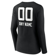 Jacksonville Jaguars  Women's Personalized Name & Number Team Wordmark Long Sleeve V-Neck T-Shirt