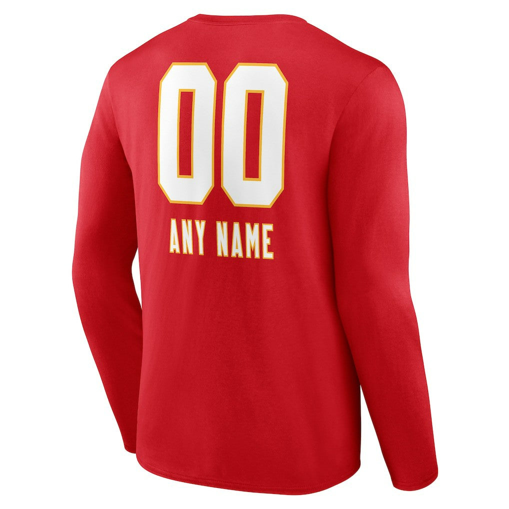 Kansas City Chiefs  Personalized Name & Number Team Wordmark Long Sleeve T-Shirt