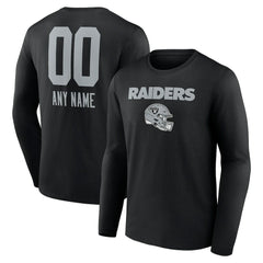 Las Vegas Raiders  Personalized Name & Number Team Wordmark Long Sleeve T-Shirt