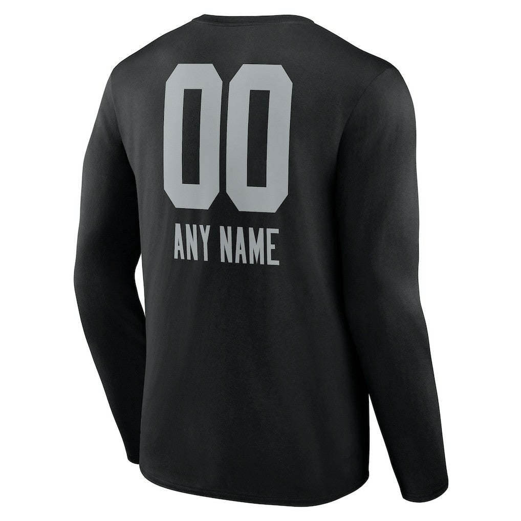 Las Vegas Raiders  Personalized Name & Number Team Wordmark Long Sleeve T-Shirt